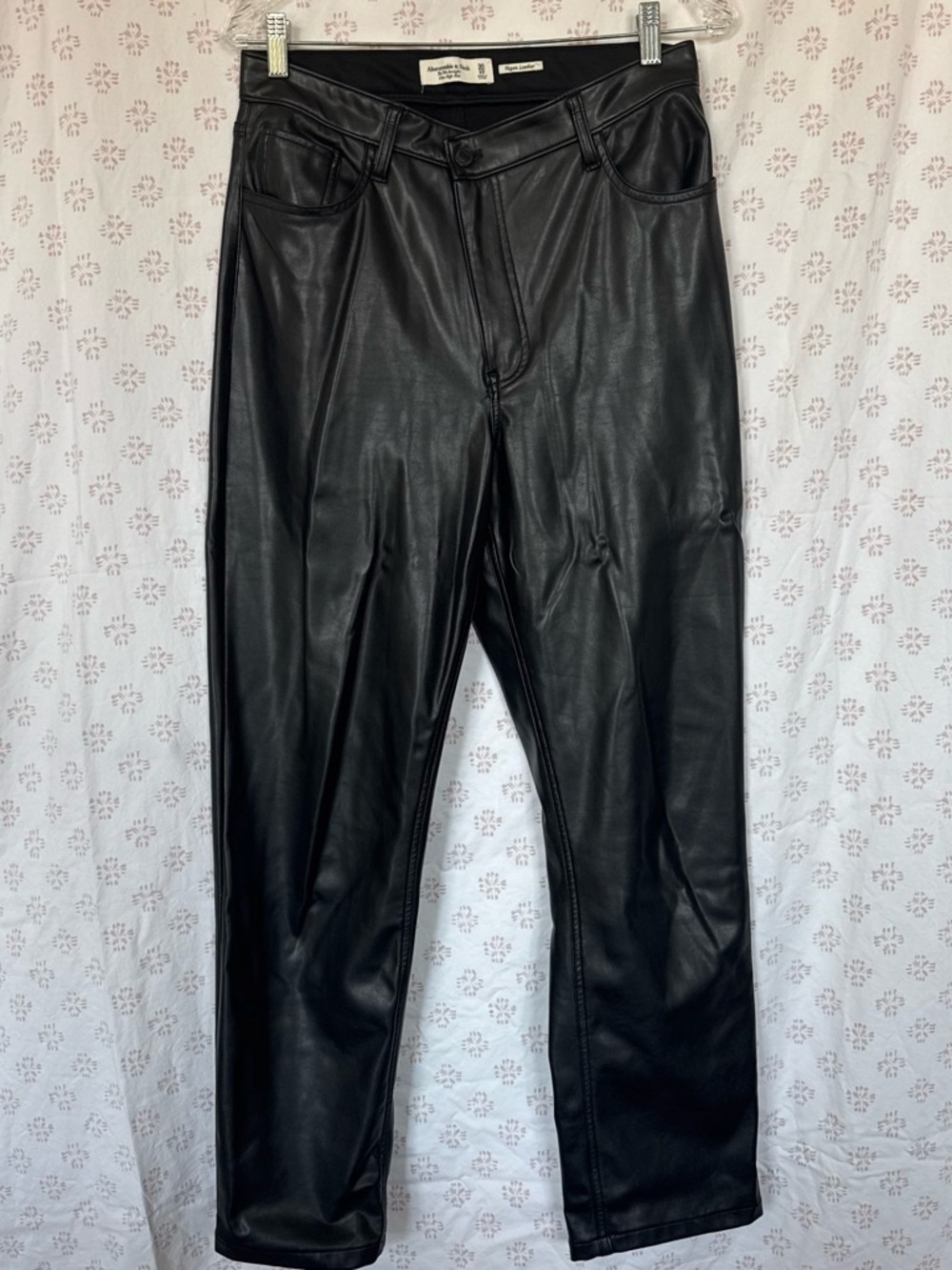 Abercrombie & Fitch Black Vegan Leather High-Rise Pants